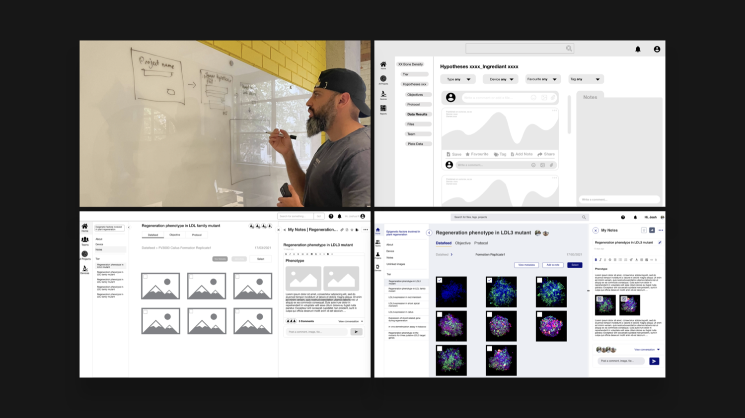Concept screens worked up across the design loops.