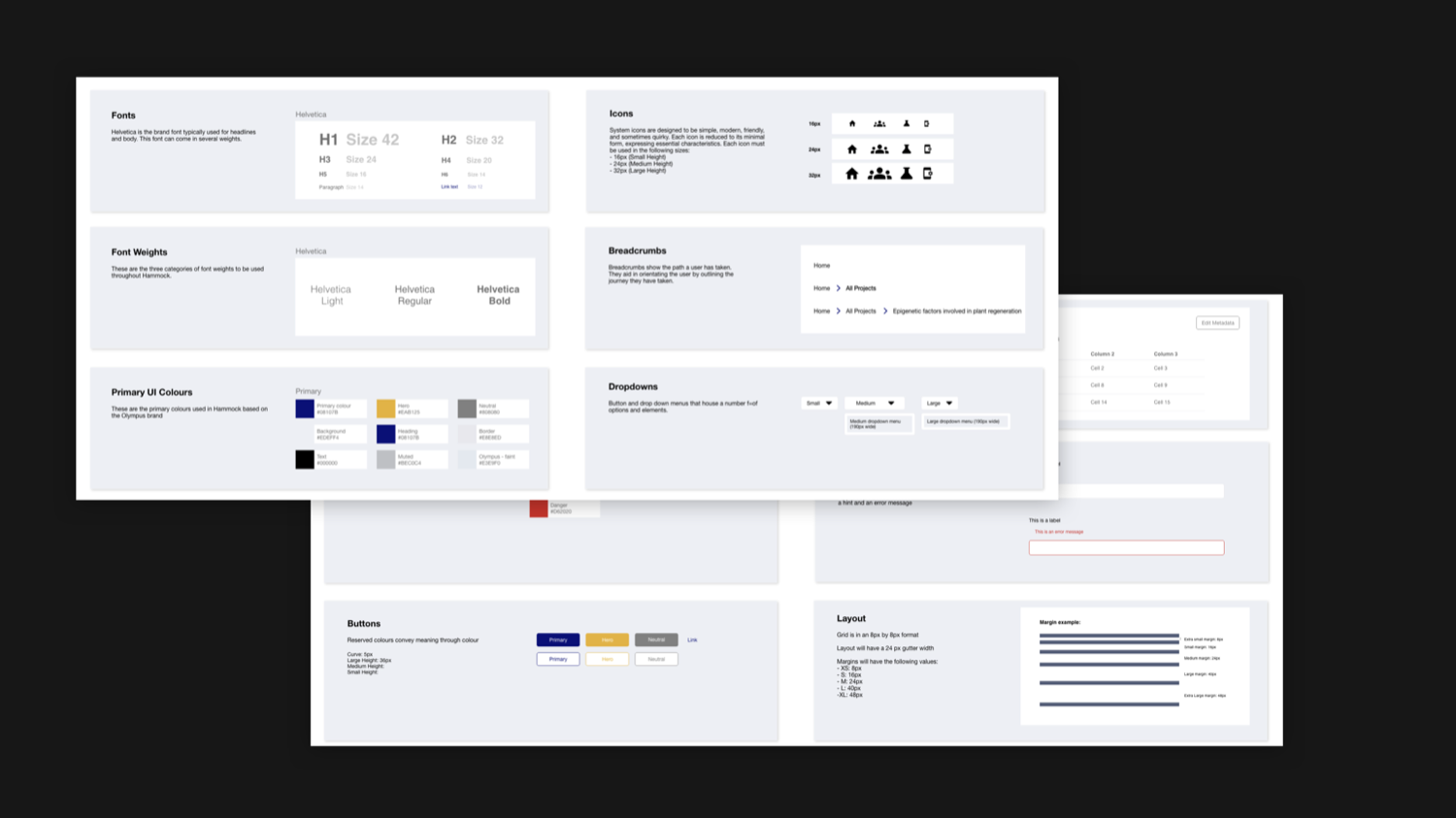The style guide defined for the client's design team.